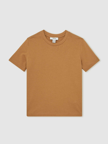 9-13 yrs Crew Neck T-Shirt in Tan Brown Children & Baby | Reiss