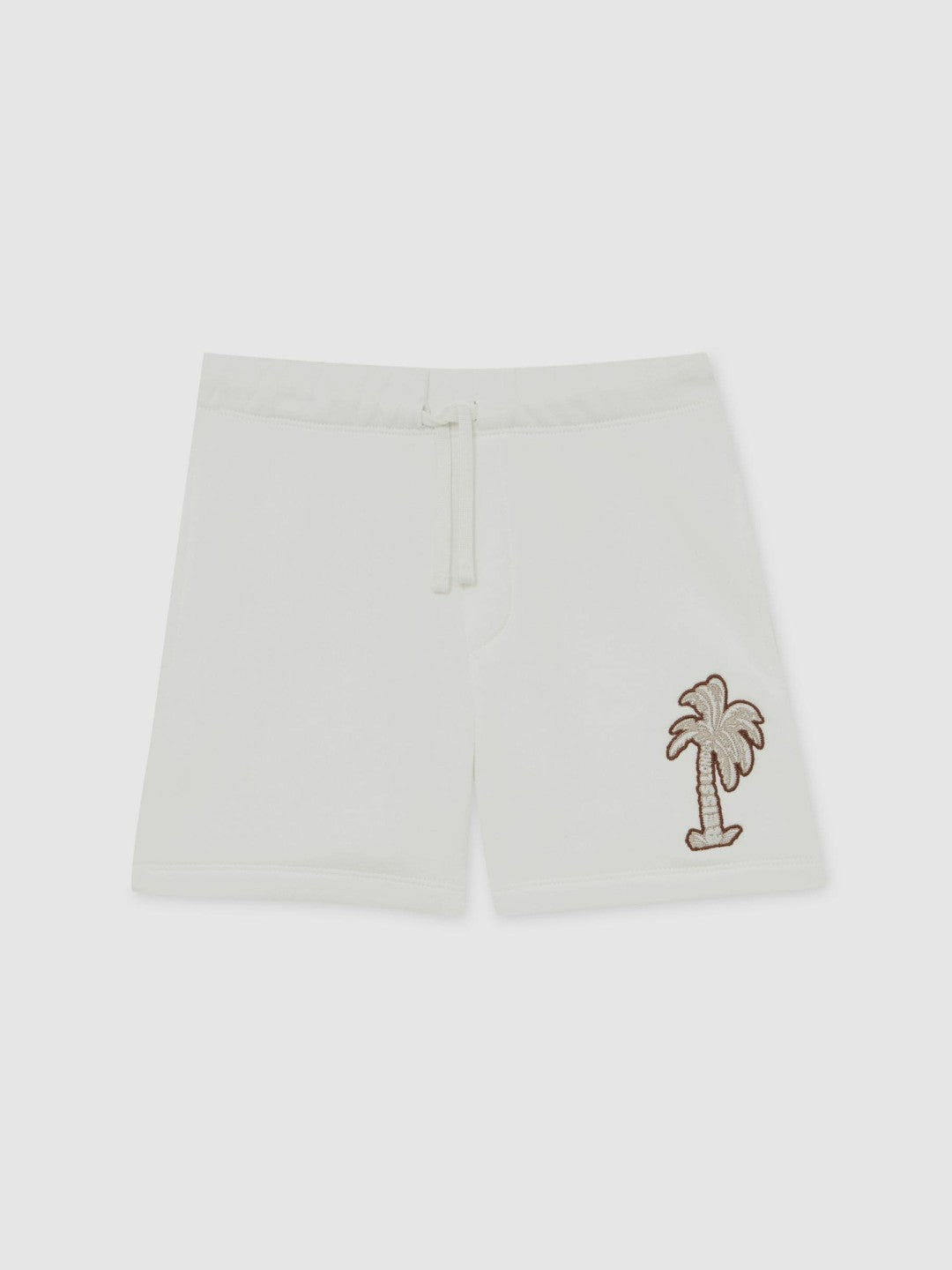 3-9 yrs Cotton Blend Palm Embroidered Shorts in Off White Children & Baby | Reiss