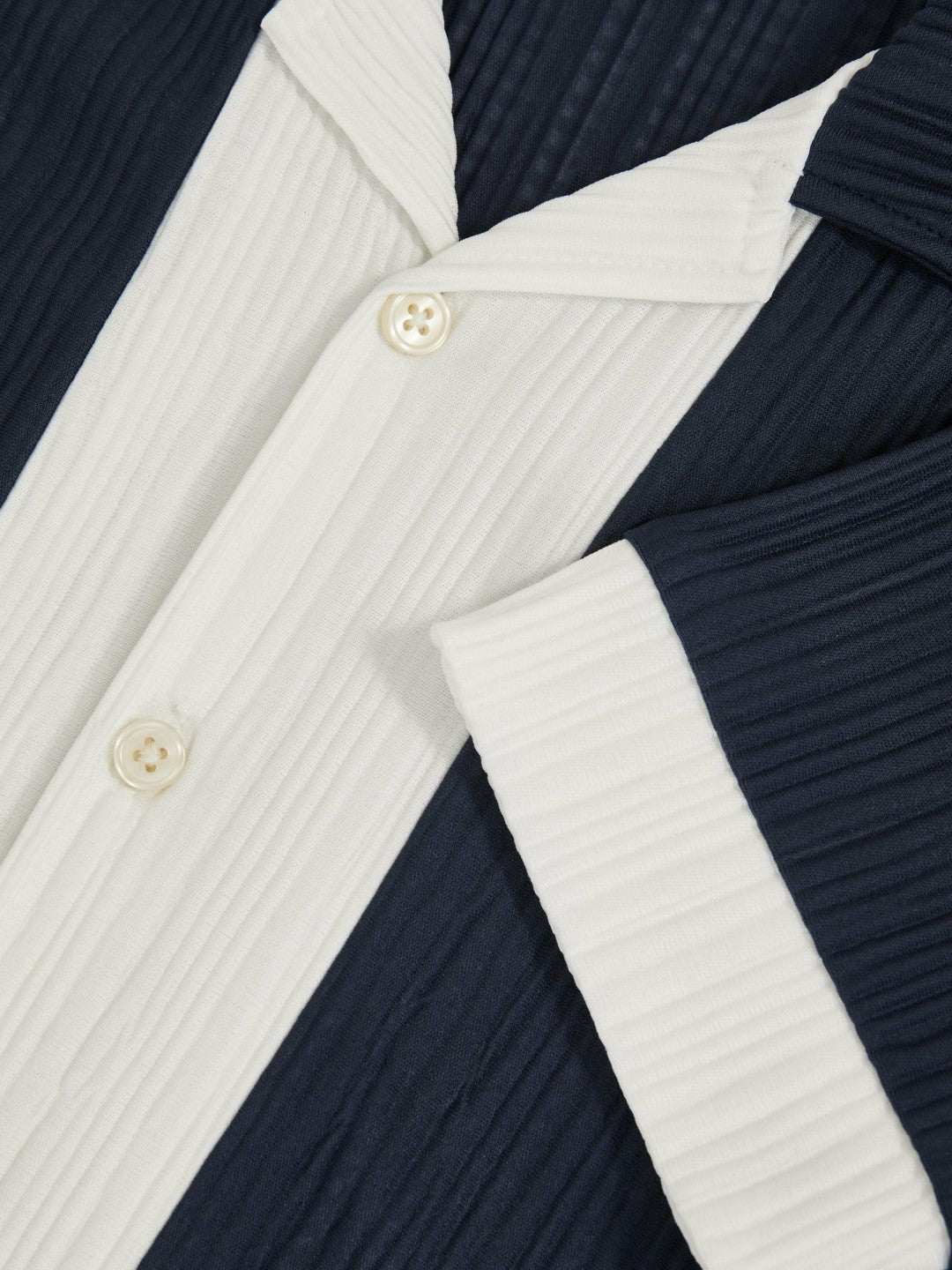 3-9 yrs Plissé Colour-Block Shirt in Navy/White Children & Baby | Reiss