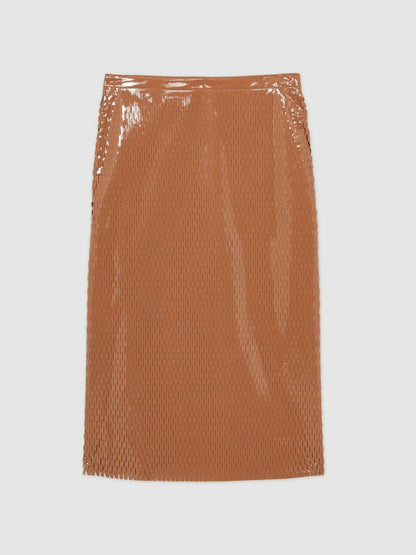 Atelier Laser-Cut Pencil Skirt in Tan Women | Reiss