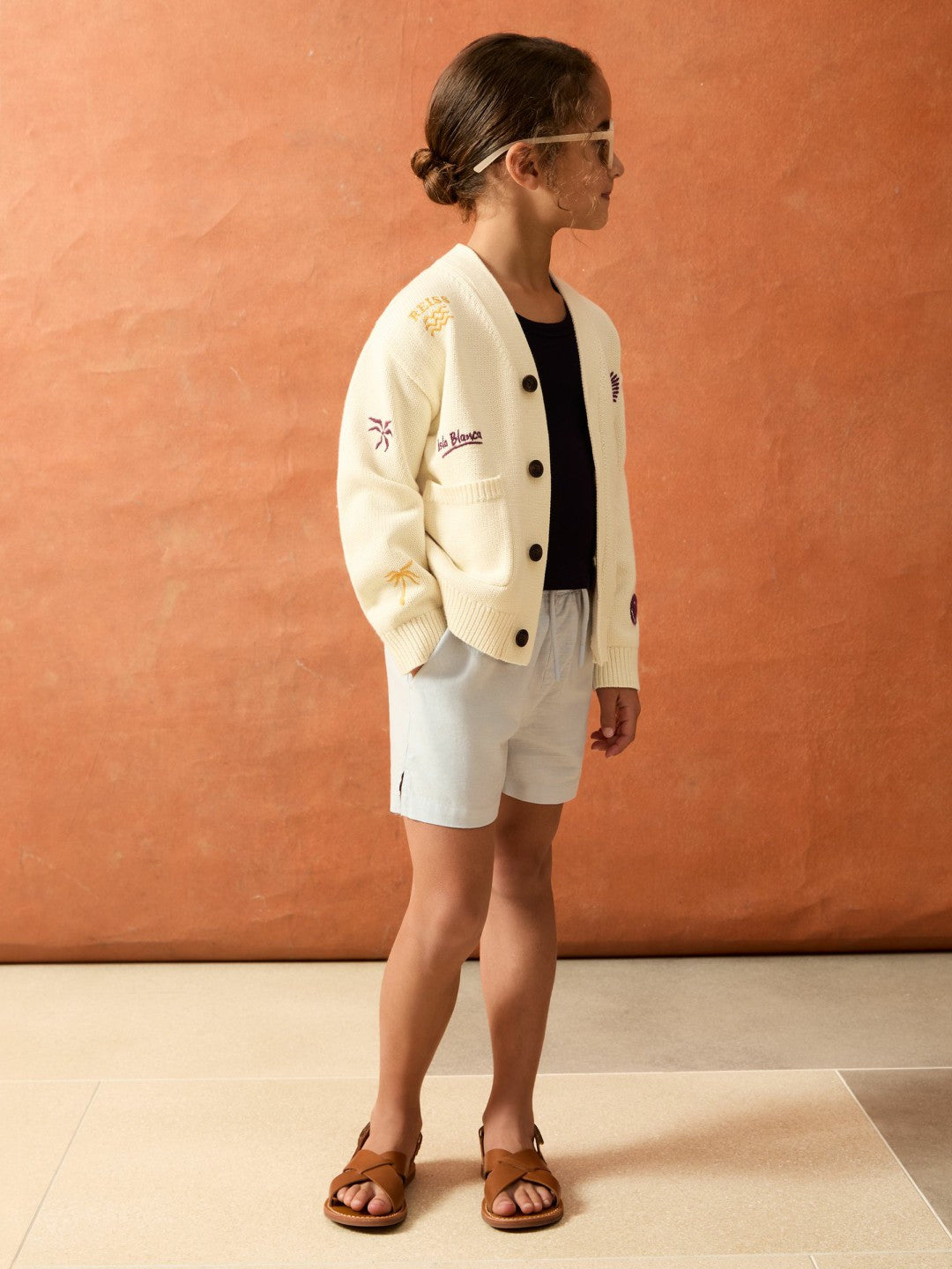 4-9 yrs SmileyWorld Embroidery Cardigan Unisex Fit in Off White Children & Baby | Reiss