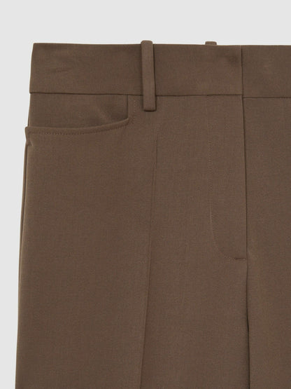 Petite Flared Suit Trousers in Mink Neutral Women | Reiss