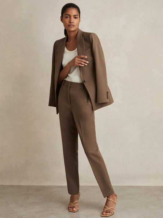 Tailored Single Breasted Suit Blazer in Mink Neutral Women | Reiss