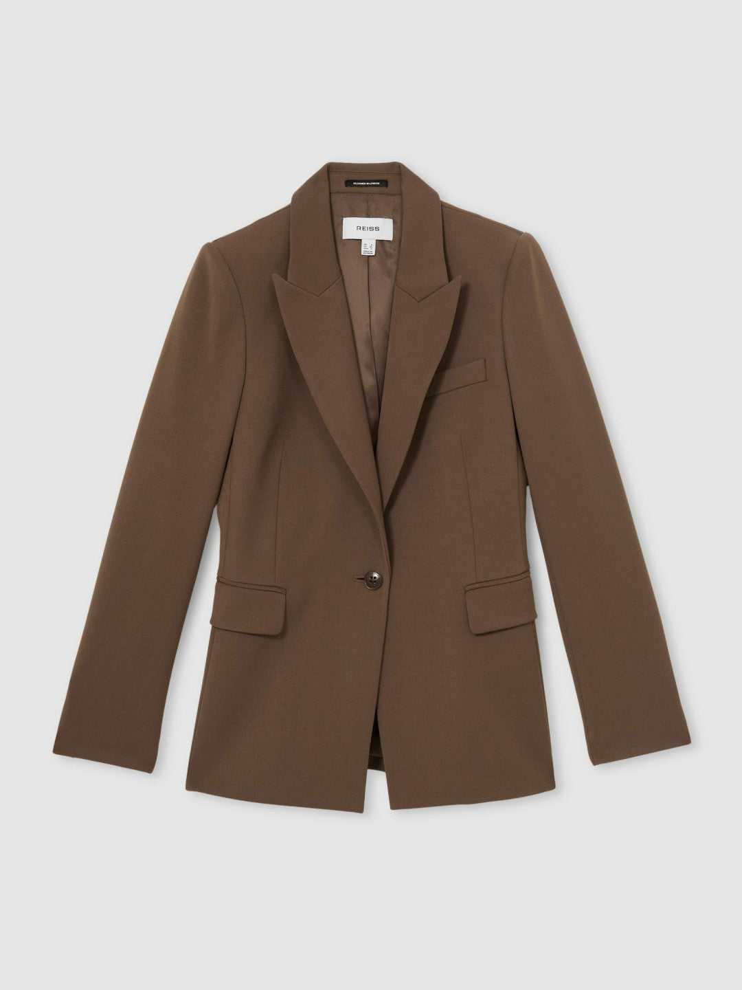 Tailored Single Breasted Suit Blazer in Mink Neutral Women | Reiss