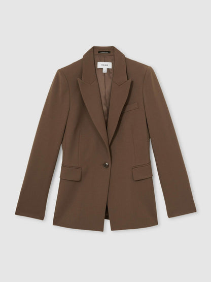 Petite Tailored Single Breasted Suit Blazer in Mink Neutral Women | Reiss