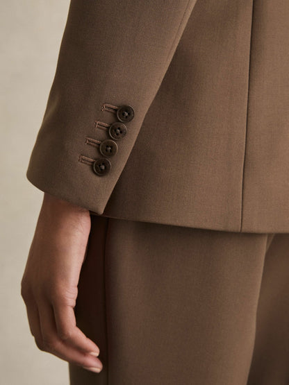 Petite Tailored Single Breasted Suit Blazer in Mink Neutral Women | Reiss
