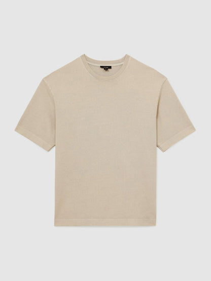Cotton Garment-Dyed Oversize T-Shirt in Oatmeal Men | Reiss