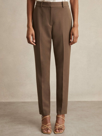 Slim Fit Suit Trousers in Mink Neutral Women | Reiss