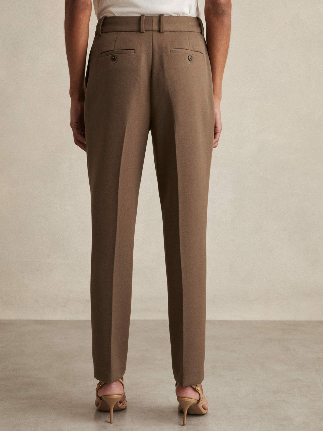 Slim Fit Suit Trousers in Mink Neutral Women | Reiss