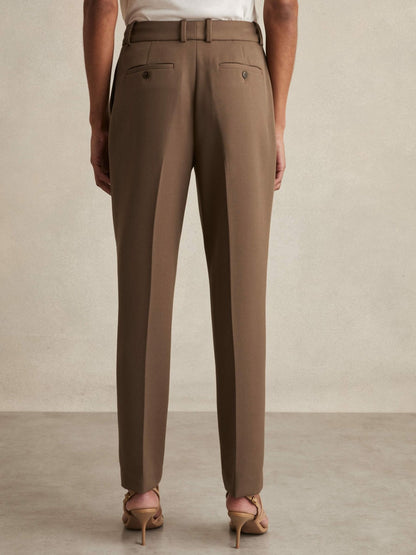 Slim Fit Suit Trousers in Mink Neutral Women | Reiss