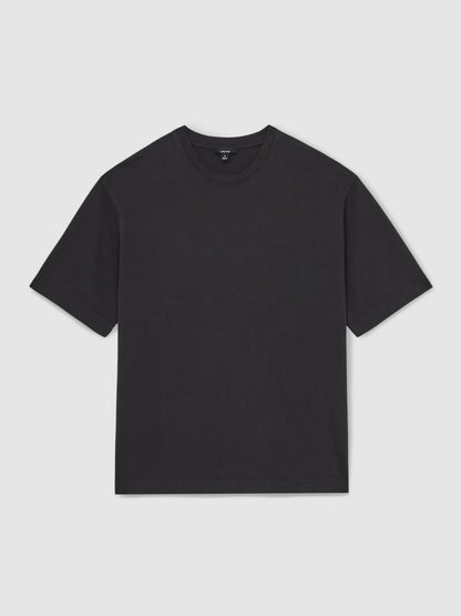 Cotton Garment-Dyed Oversize T-Shirt in Washed Black Men | Reiss
