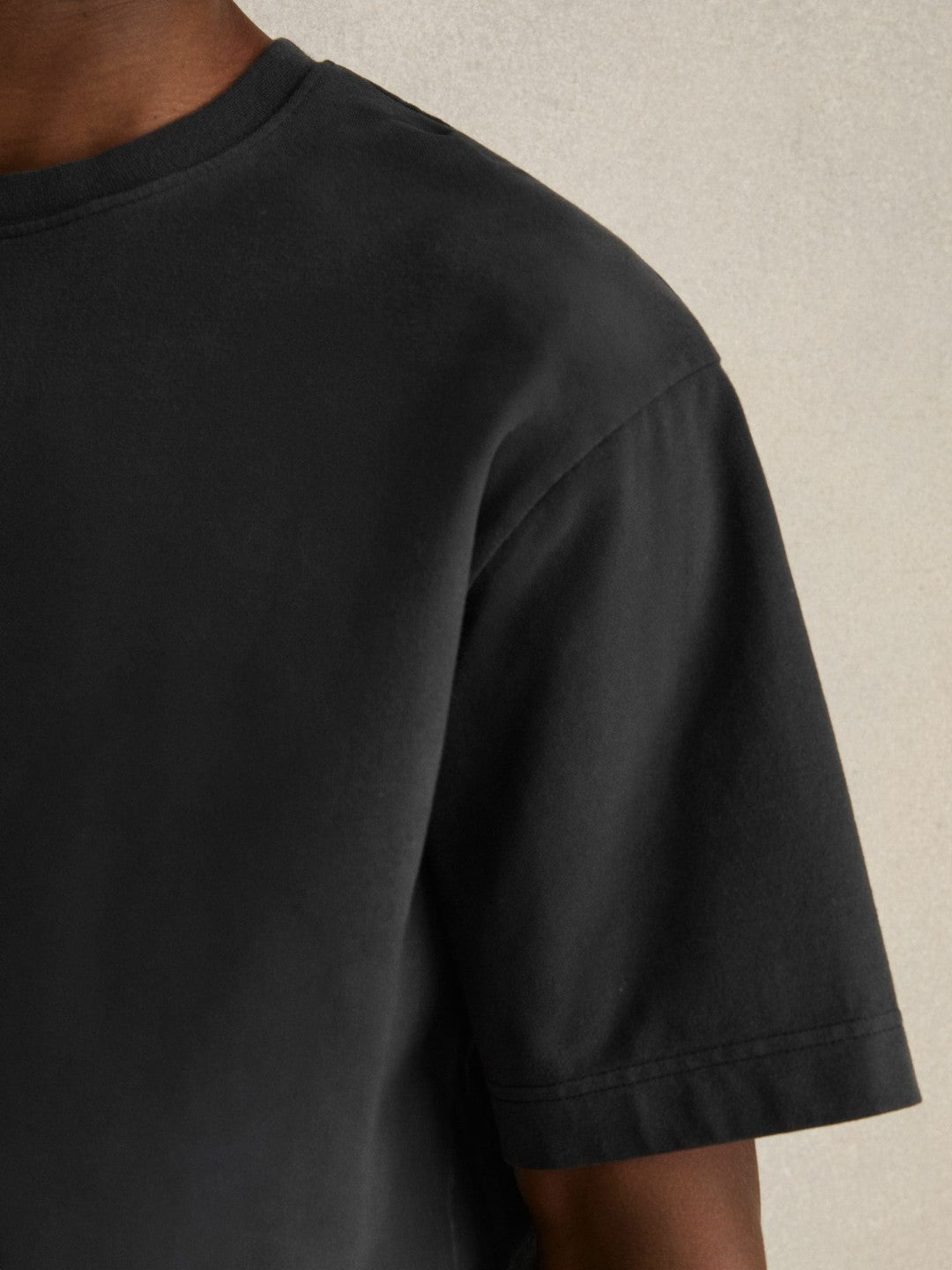 Cotton Garment-Dyed Oversize T-Shirt in Washed Black Men | Reiss