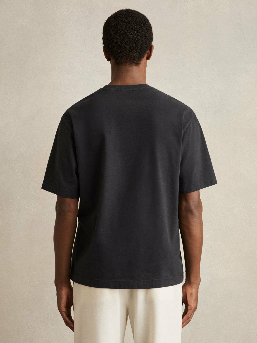 Cotton Garment-Dyed Oversize T-Shirt in Washed Black Men | Reiss