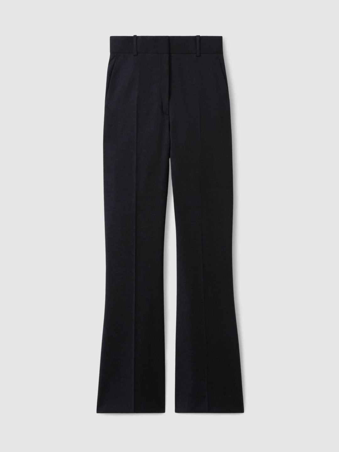 Petite Wool-Blend Wide-Leg Suit Trousers in Navy Women | Reiss