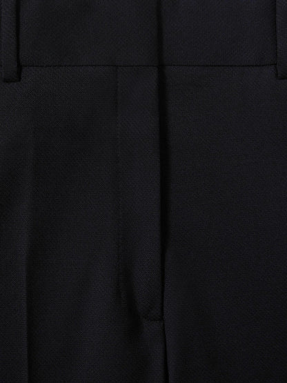 Petite Wool-Blend Wide-Leg Suit Trousers in Navy Women | Reiss