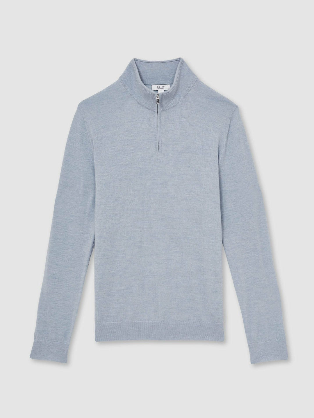 Merino Wool Half-Zip Jumper in Soft Blue Men | Reiss