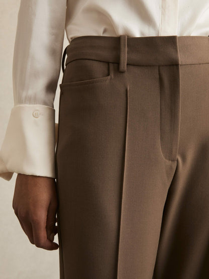 Flared Suit Trousers in Mink Neutral Women | Reiss