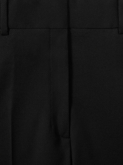 Petite Wool-Blend Wide-Leg Suit Trousers in Black Women | Reiss
