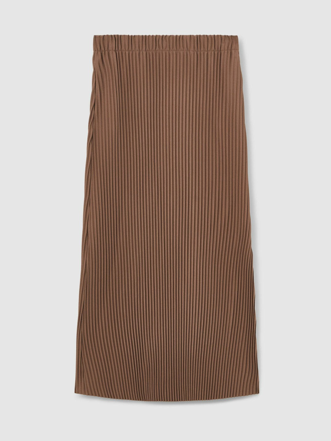 Pleated Jersey Midi Skirt in Chocolate Women | Reiss