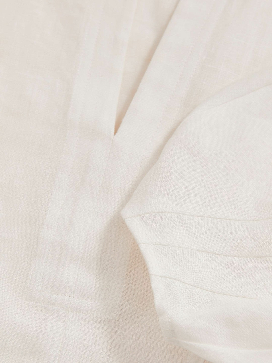 Linen Balloon-Sleeve Top in Ivory Women | Reiss