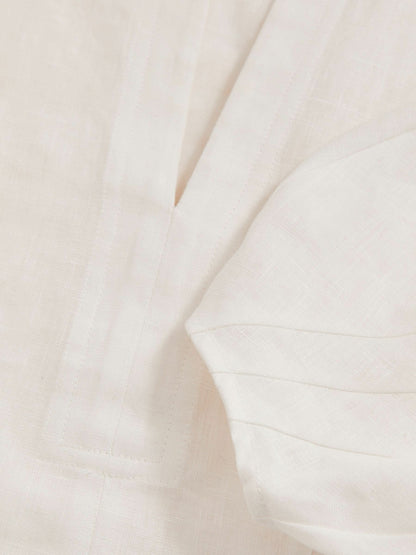 Linen Balloon-Sleeve Top in Ivory Women | Reiss