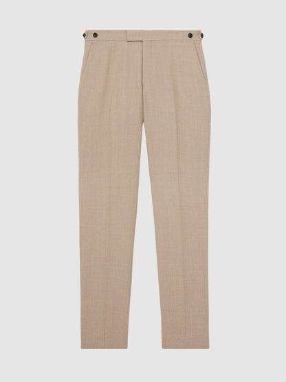 Wool-Blend Slim-Fit Suit Trousers in Oatmeal Brown Men | Reiss
