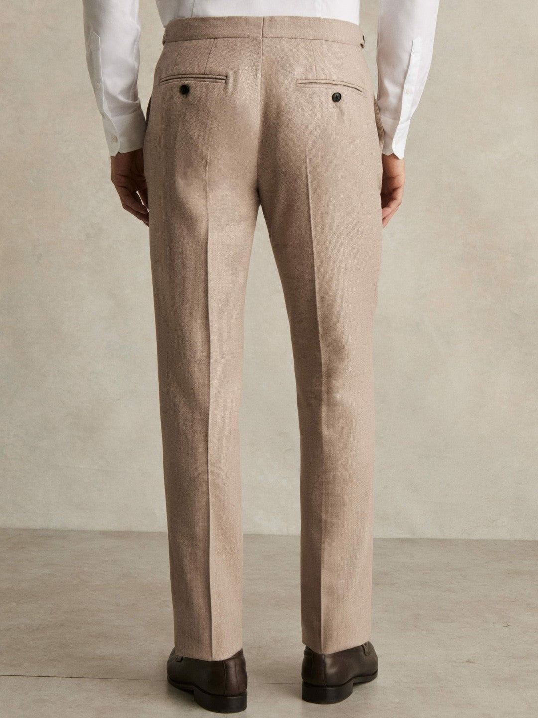 Wool-Blend Slim-Fit Suit Trousers in Oatmeal Brown Men | Reiss
