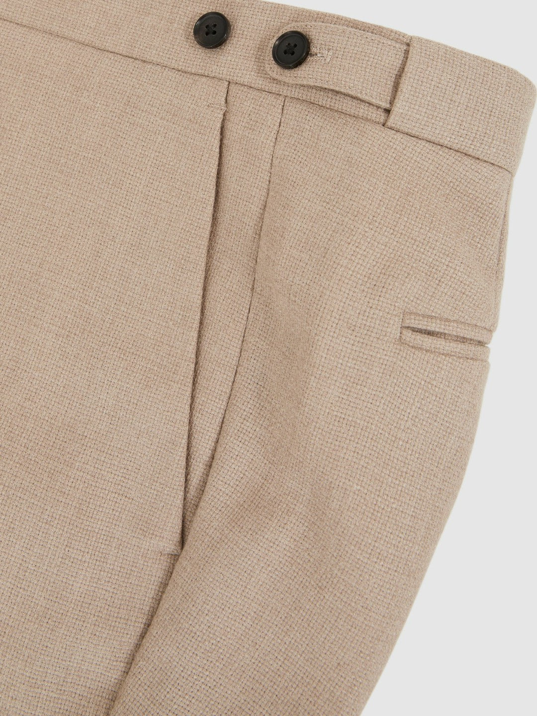 Wool-Blend Slim-Fit Suit Trousers in Oatmeal Brown Men | Reiss