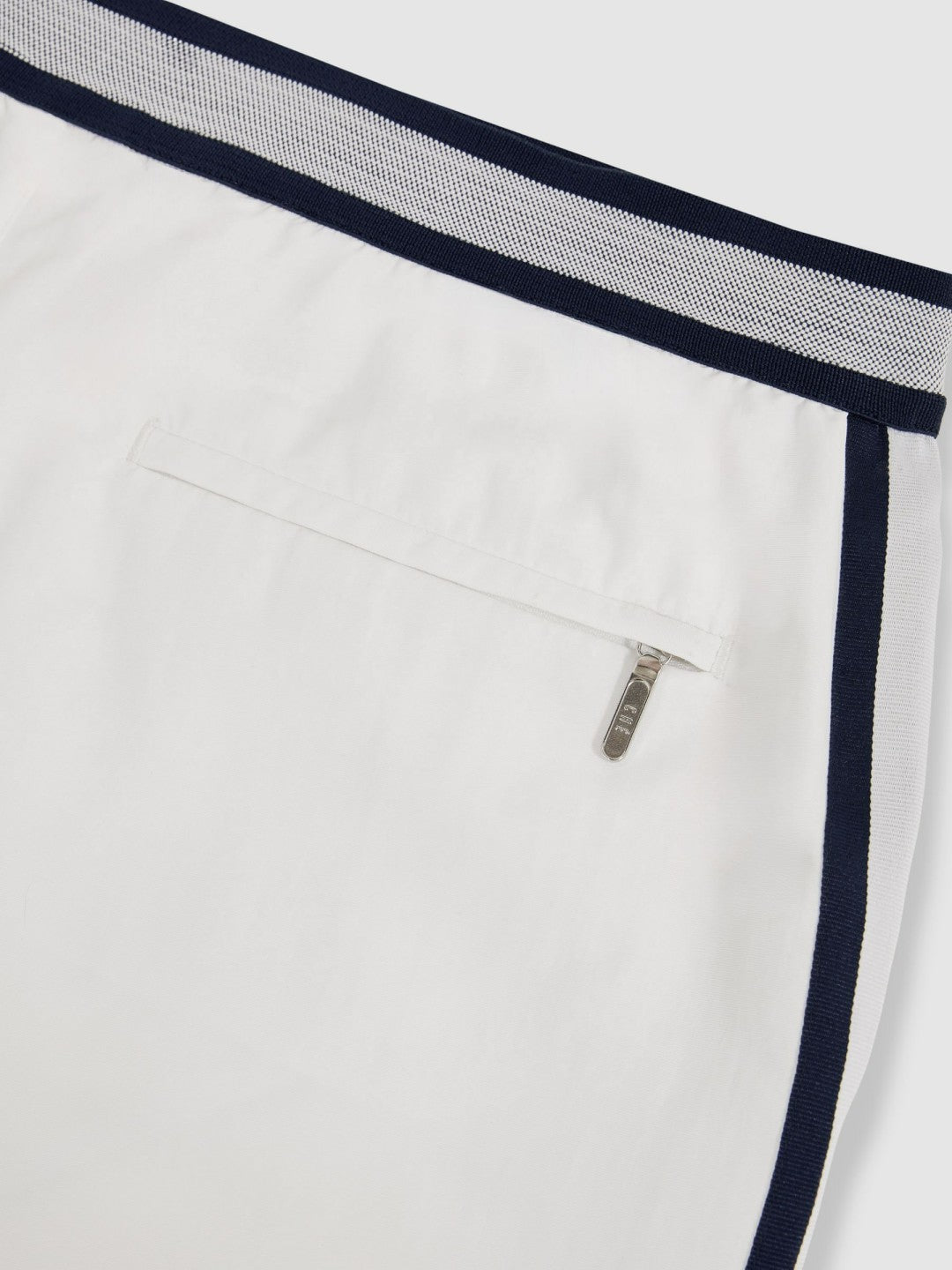 | Ché Stripe-Trim Swim Shorts in White Men | Reiss