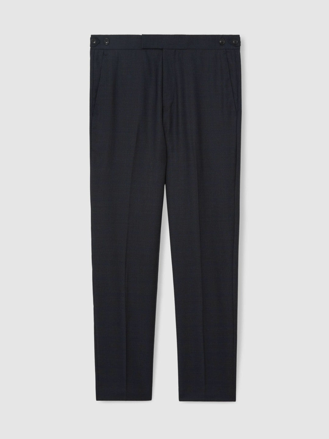 Wool Check Slim-Fit Suit Trousers in Navy Men | Reiss