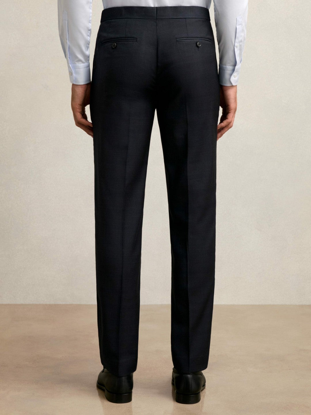 Wool Check Slim-Fit Suit Trousers in Navy Men | Reiss