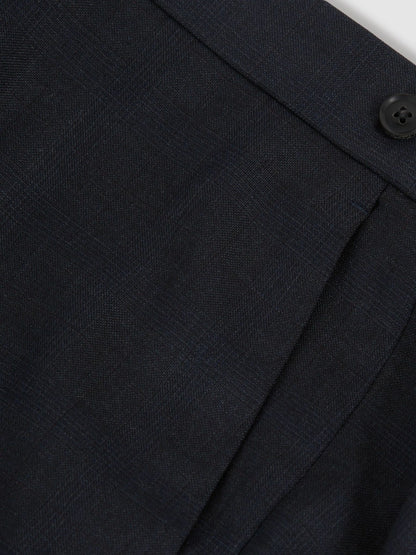 Wool Check Slim-Fit Suit Trousers in Navy Men | Reiss