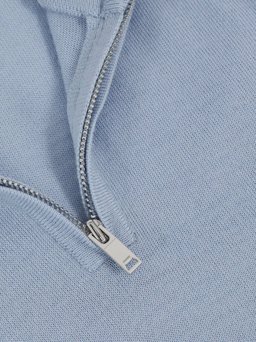 3-9 yrs Merino Wool Half-Zip Funnel Neck Jumper in Soft Blue Melange Children & Baby | Reiss