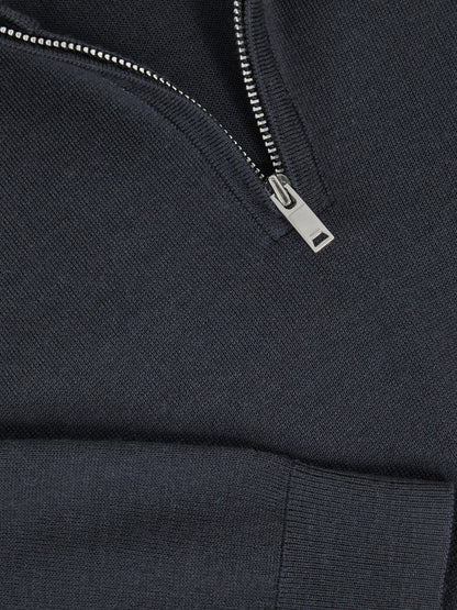 3-9 yrs Merino Wool Half-Zip Funnel Neck Jumper in Midnight Navy Children & Baby | Reiss