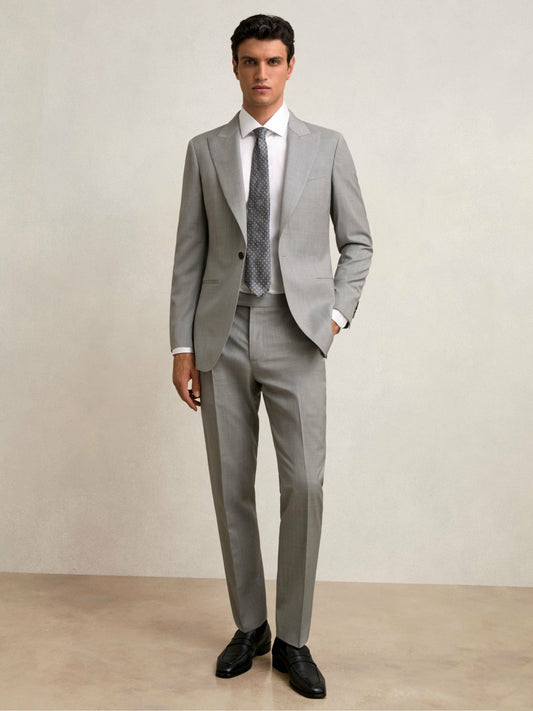 Slim-Fit Wool Suit Trousers in Mid Grey Men | Reiss