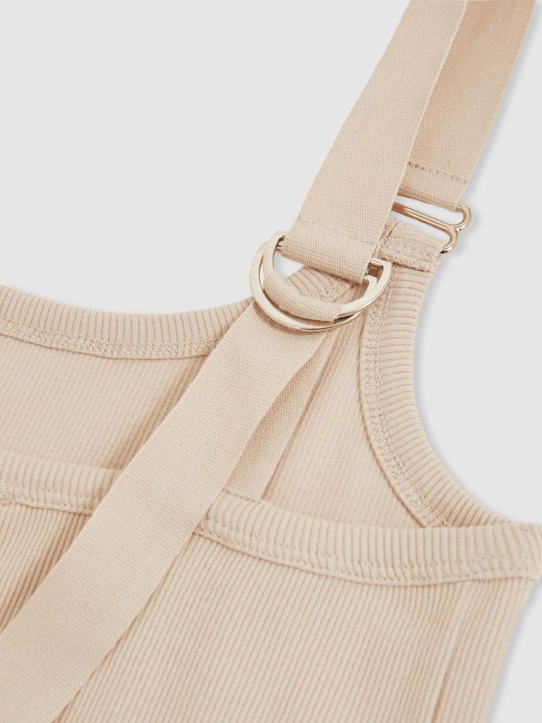 Stretch-Cotton D-Ring Strap Vest in Neutral Women | Reiss