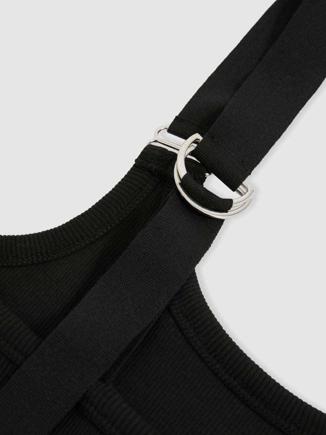 Stretch-Cotton D-Ring Strap Vest in Black Women | Reiss