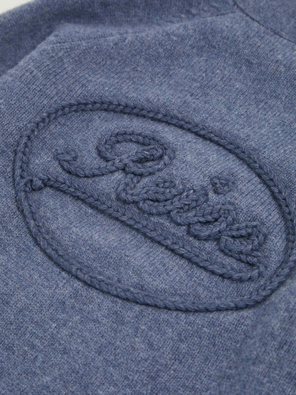 3-9 yrs Wool Embroidered-Logo Cardigan in Dark Airforce Blue Children & Baby | Reiss