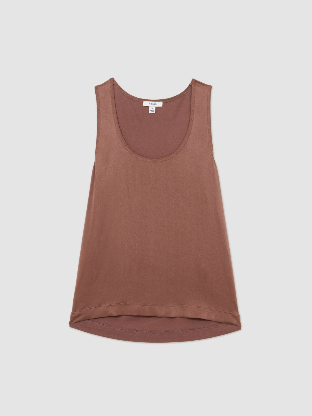 Silk-Front Cami Top in Mocha Brown Women | Reiss