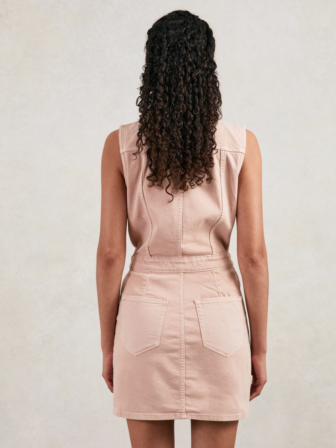 Good American Denim Zipped Mini Dress in Petal Pink Women | Reiss