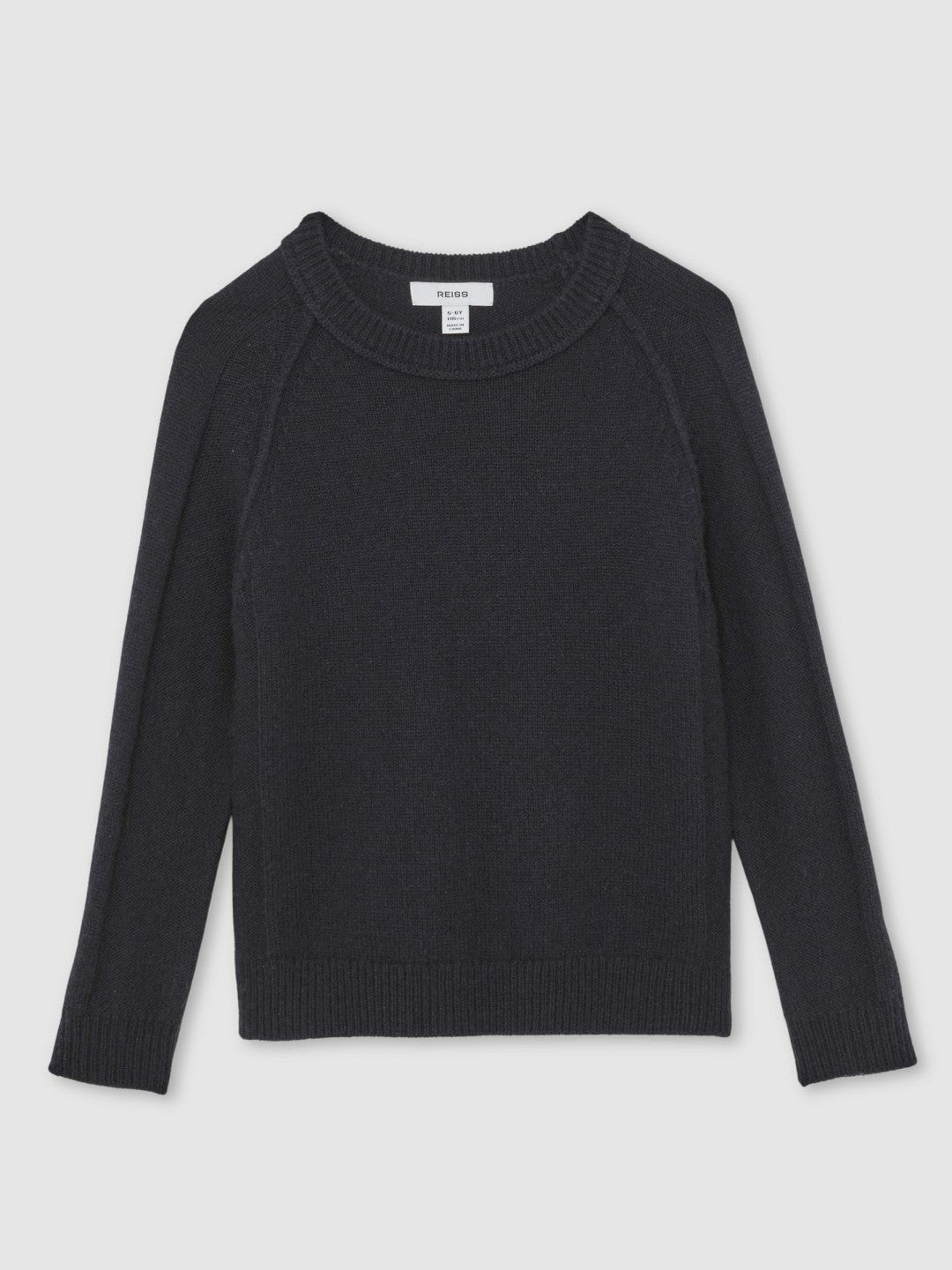 3-9 yrs Wool-Cashmere Reverse-Seam Jumper in Navy Children & Baby | Reiss