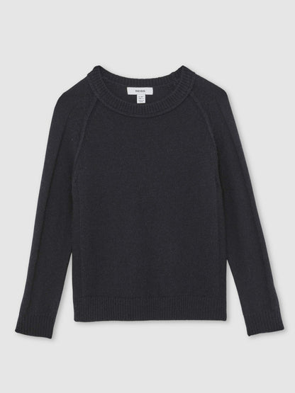 3-9 yrs Wool-Cashmere Reverse-Seam Jumper in Navy Children & Baby | Reiss