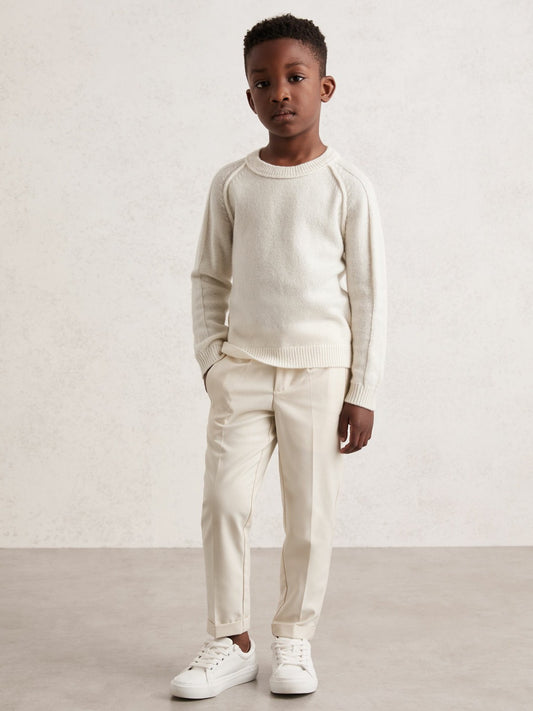 3-9 yrs Wool-Cashmere Reverse-Seam Jumper in Off White Children & Baby | Reiss