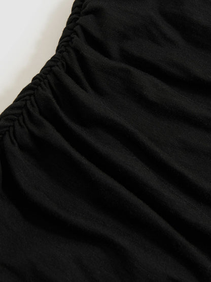 Stretch Lyocell Draped Top in Black Women | Reiss