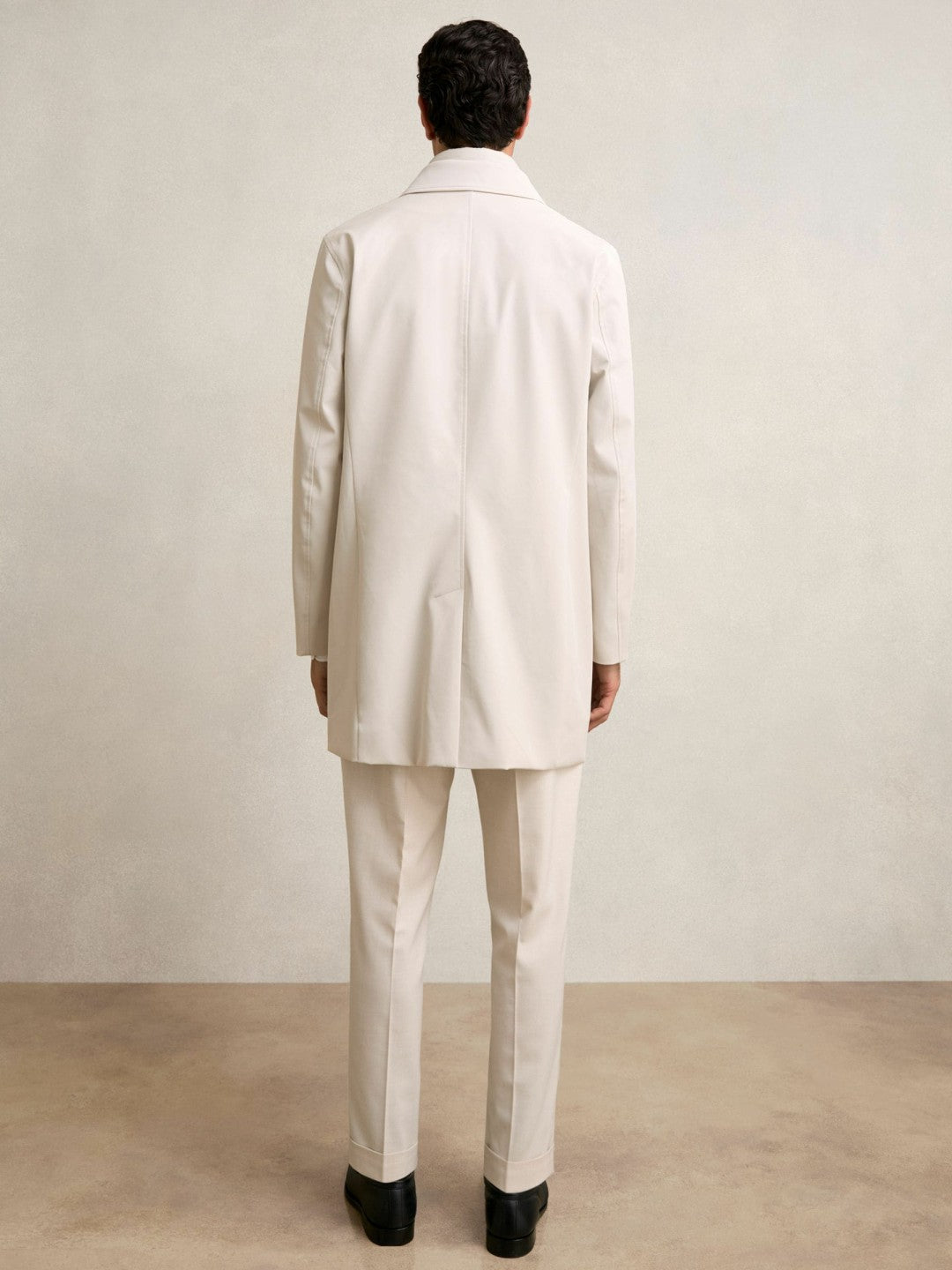 Hybrid Removable Funnel Neck Overcoat in Light Stone Men | Reiss
