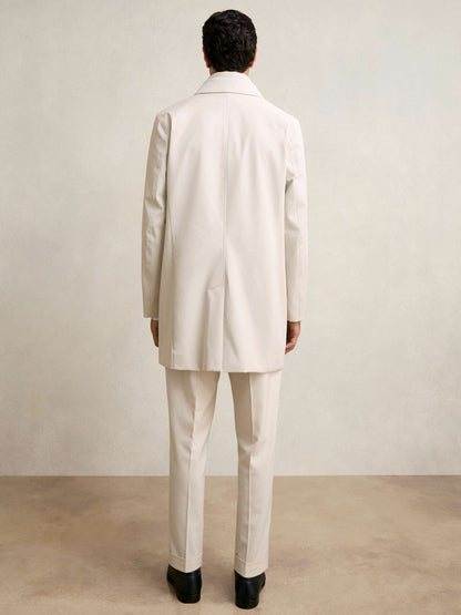 Hybrid Removable Funnel Neck Overcoat in Light Stone Men | Reiss