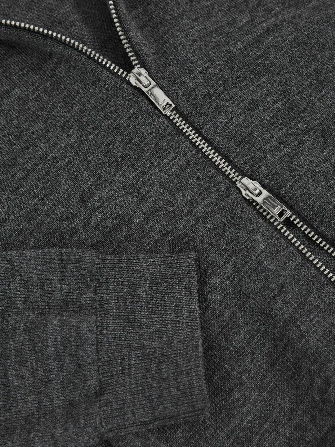 13-14 yrs Merino Wool-Blend Zip-Through Cardigan in Derby Grey Melange Children & Baby | Reiss