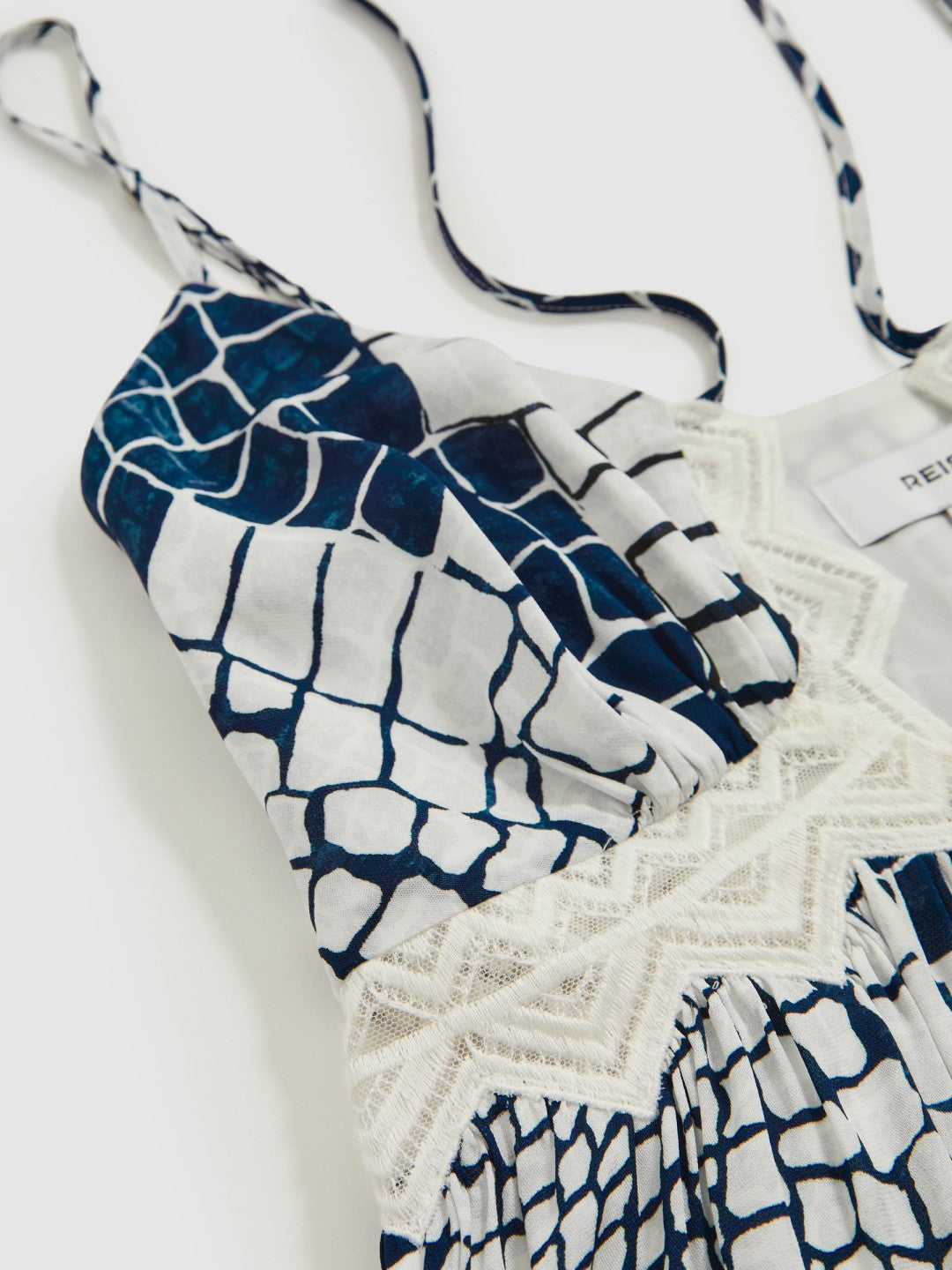 Animal Print Lace Trim Cami Top in Blue Women | Reiss