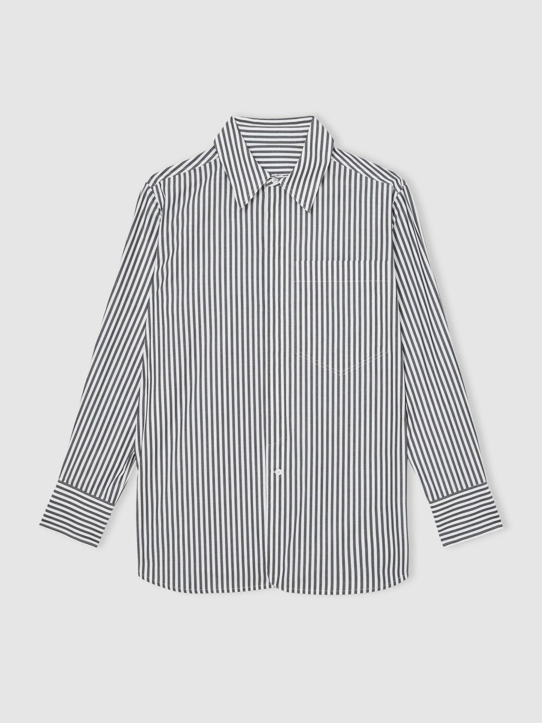 | Les 100 Ciels Stripe Shirt in White/Navy Women | Reiss