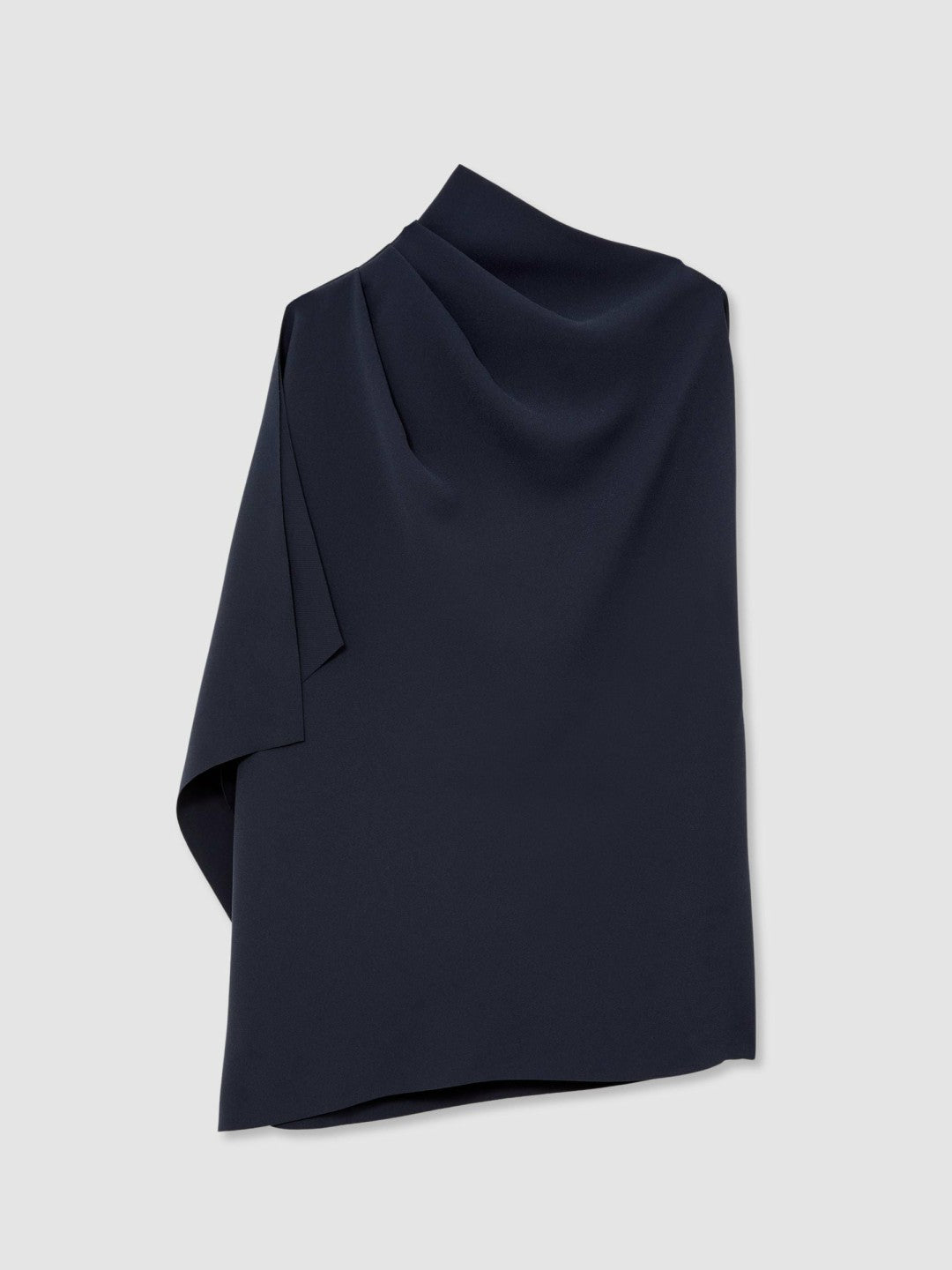 One-Shoulder Draped Top in Navy Women | Reiss